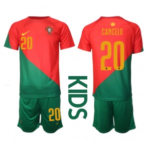 Portugal Joao Cancelo #20 kläder Barn VM 2022 Hemmatröja Kortärmad (+ korta byxor)
